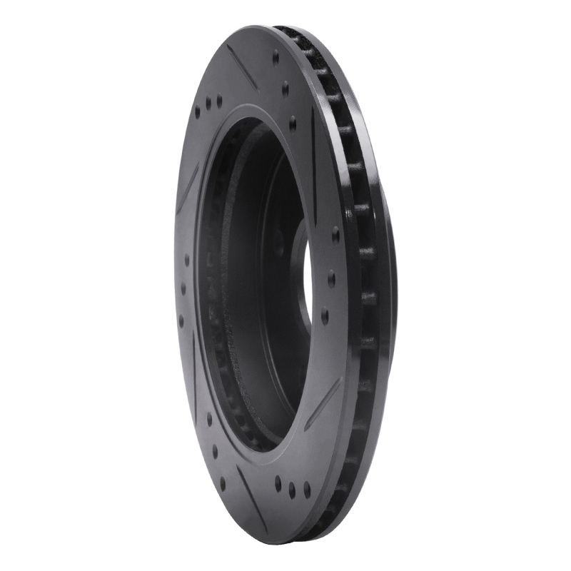 Ford Contour Brake Rotor (1) - Rear Left - R1 Concepts - Drilled & Slotted - Black - `95-`04